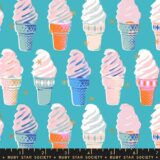 PREORDER 5 Yards Backing Best Day Ever - Ice Cream in Turquoise by Melody Miller for Ruby Star Society