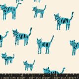 PREORDER 5 Yards Backing Catnap - Tiger Stripes in Turquoise by Alexia Abegg for Ruby Star Society