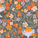 5 yards backing - Tangerine in Growing Centerpiece by Art Gallery Fabrics